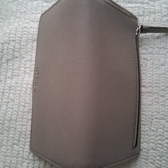 Kate Spade New York Bi Fold Slim Cameron Saffiano Leather Large Wallet-Gray - Picture 4 of 5